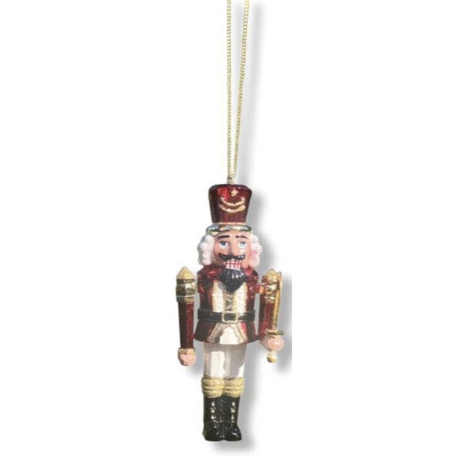Kurt Adler Hand Painted Nutcracker Soldier Christmas Glass Ornament – Red and Gold – Sold Separately D4706