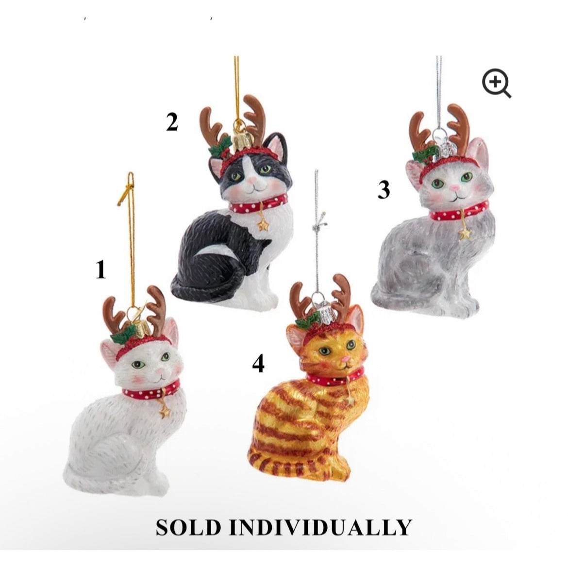 Kurt Adler Noble Gems Cat With Antlers Sold Separately