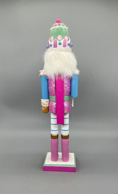 Kurt Adler 15-Inch Candy Land Nutcracker with Lollipop, Candy Crown, and Pink Boots
