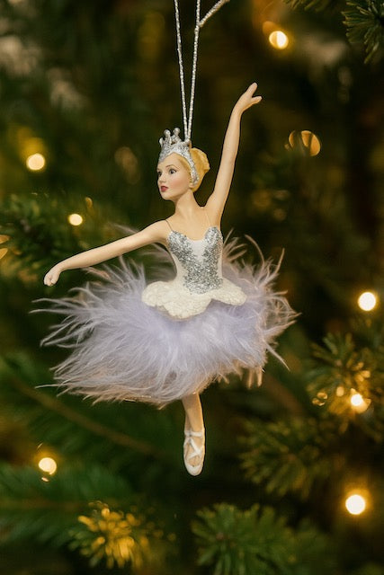 Kurt Adler 5.25" Ballerina Christmas Ornaments – Feather Tutu Dancer Holiday Decor (Sold Separately)
