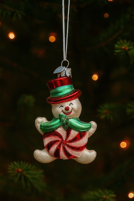 Kurt Adler Noble Gems 5" Peppermint Candy Ornaments – Santa, Gingerbread, Snowman (Sold Separately)