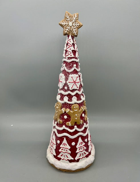 12” Red Gingerbread Tree