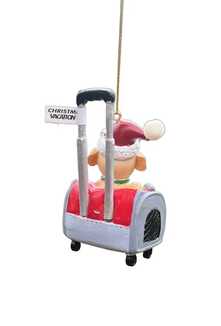 Kurt Adler 3.5" Dog Suitcase Ornaments – Spoiled Rotten & Ruff Life Christmas Travel Decor F4492