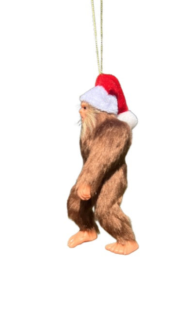 Kurt Adler Bigfoot Sasquatch Christmas Ornament with Santa Hat 5.5"