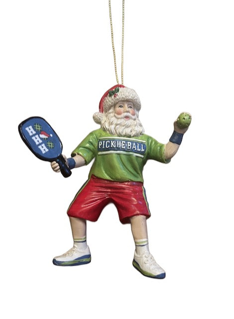 Kurt S. Adler 4.75 Inch Resin Pickleball Santa Ornament