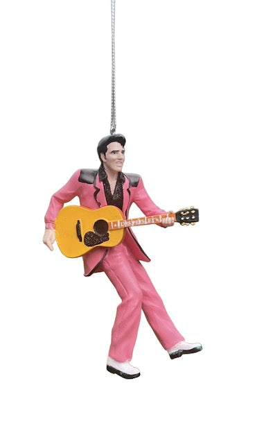Kurt Adler 5" Elvis Presley Ornament – Pink Suit with Guitar Christmas Tree Decoration