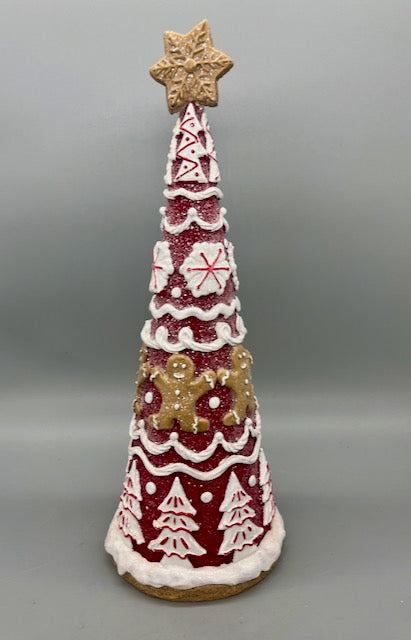Red Gingerbread 14" Tree By Melrose