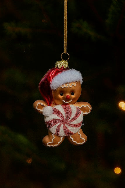 Kurt Adler Noble Gems 5" Peppermint Candy Ornaments – Santa, Gingerbread, Snowman (Sold Separately)