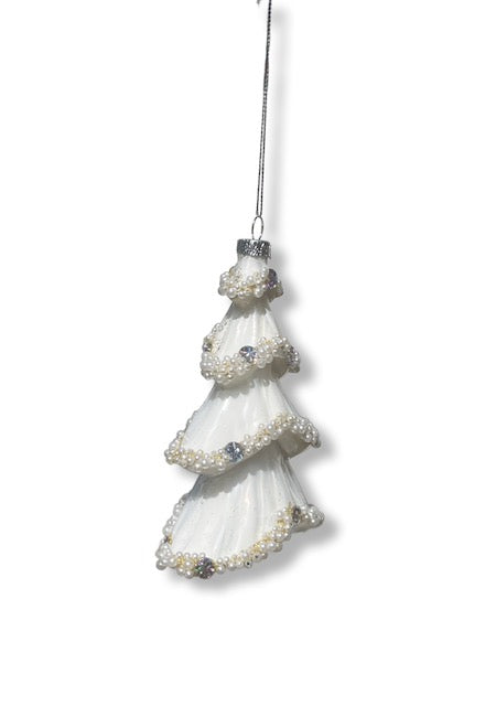 Pearl Jeweled Tree Ornament 5"
