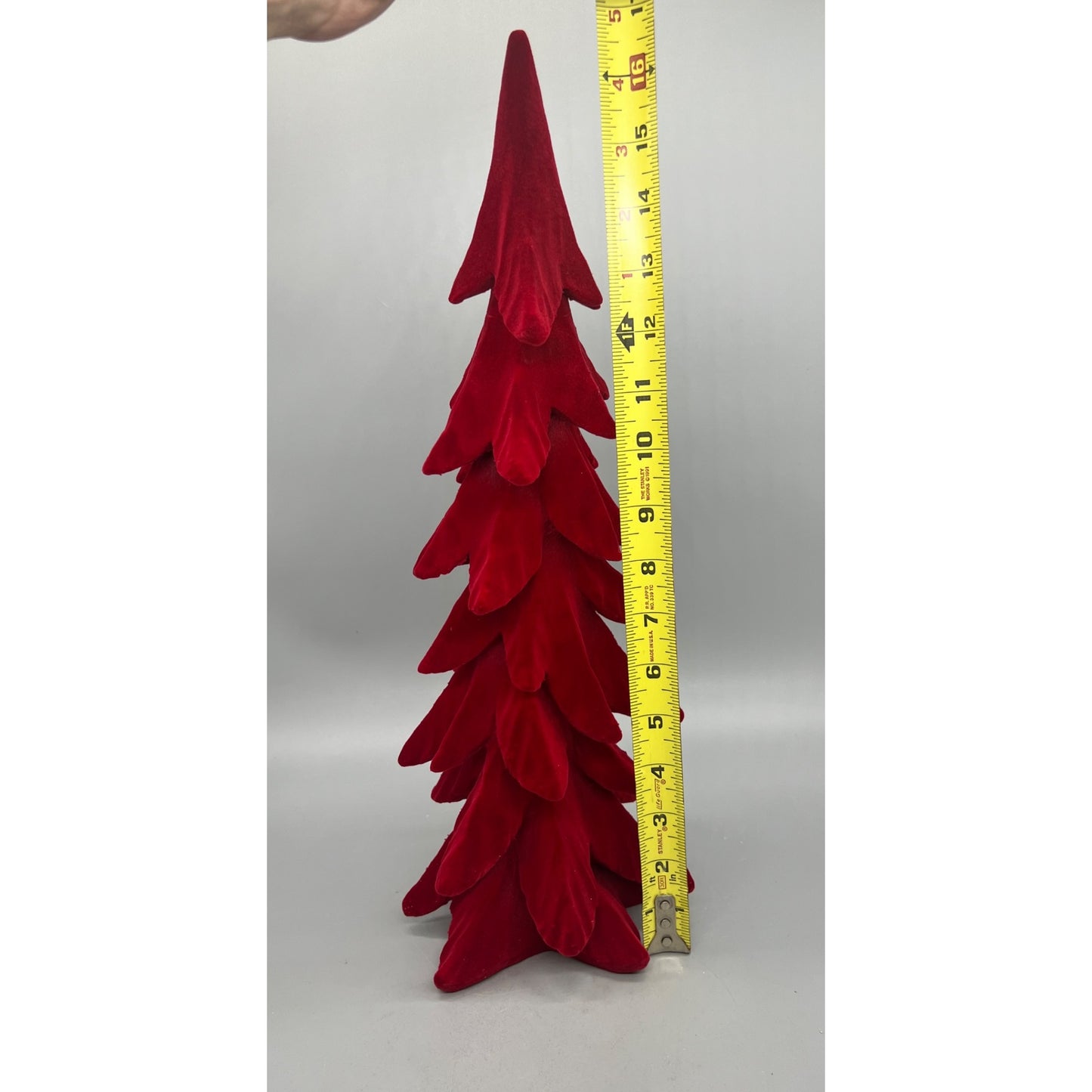 Red Velvet Decorative Christmas Tree 17.5" Tall Holiday Accent