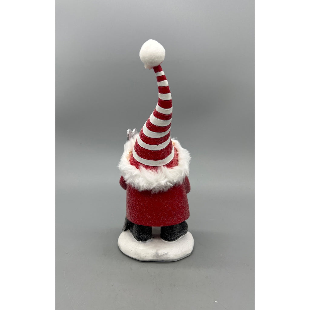 Hand Painted Christmas Ice Skating & Skiing Gnome Resin Figurine – Whimsical Holiday Shelf Decor – Sold Separately