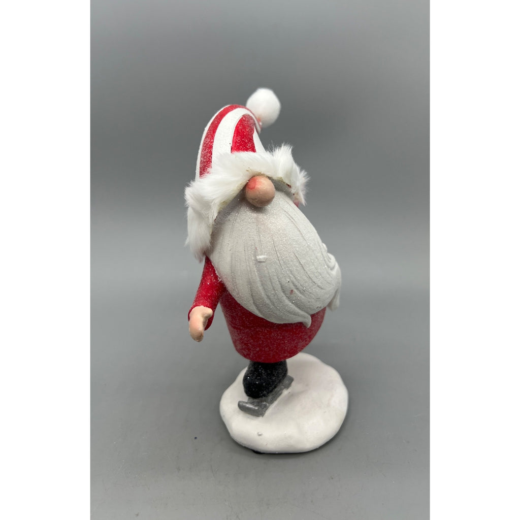 Hand Painted Christmas Ice Skating & Skiing Gnome Resin Figurine – Whimsical Holiday Shelf Decor – Sold Separately