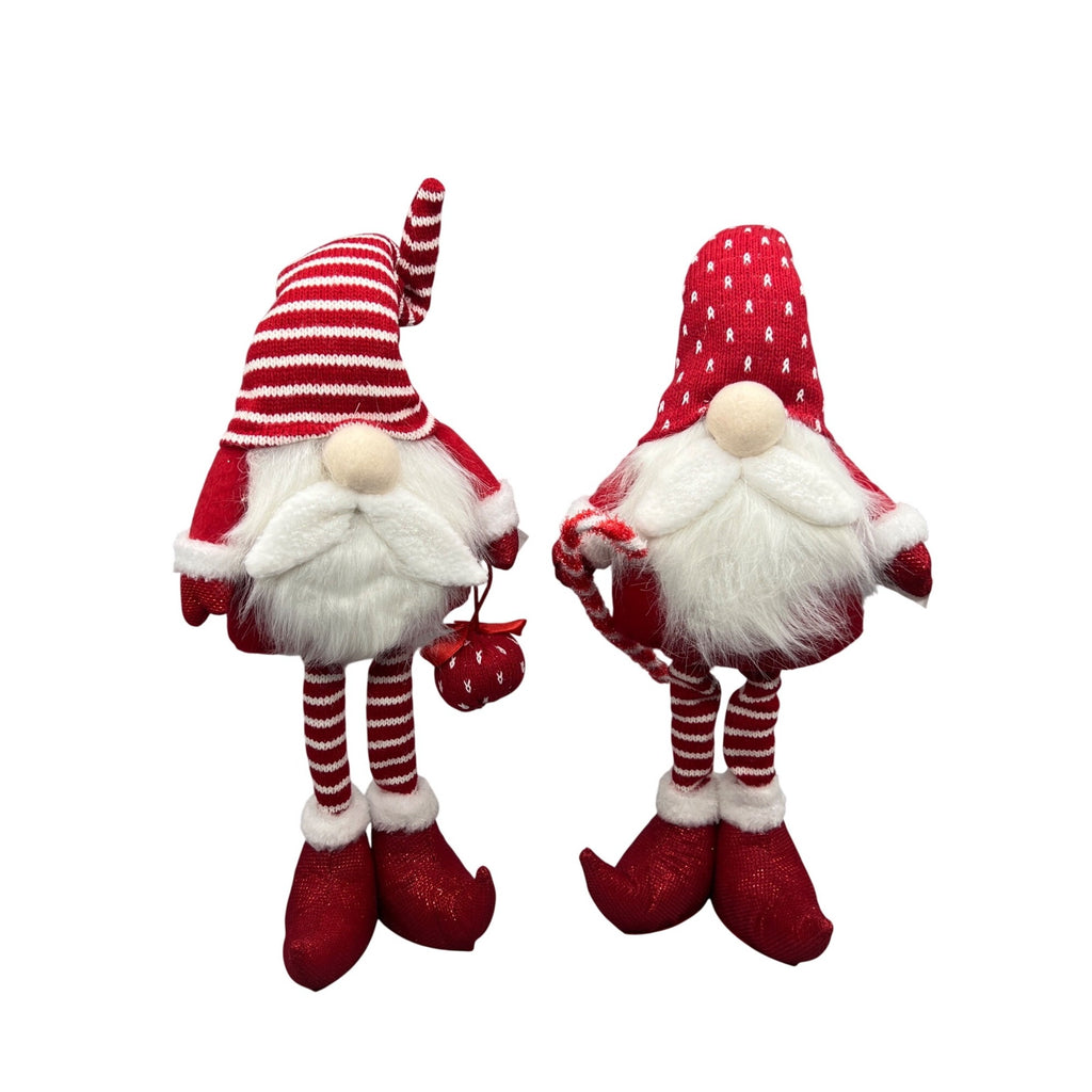 21” Standing Christmas Gnome, Plush Scandinavian Santa Elf Decor, Red & White Holiday Figure, Sold Separately