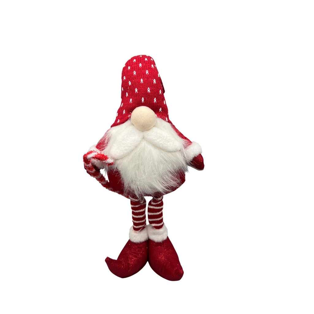 21” Standing Christmas Gnome, Plush Scandinavian Santa Elf Decor, Red & White Holiday Figure, Sold Separately