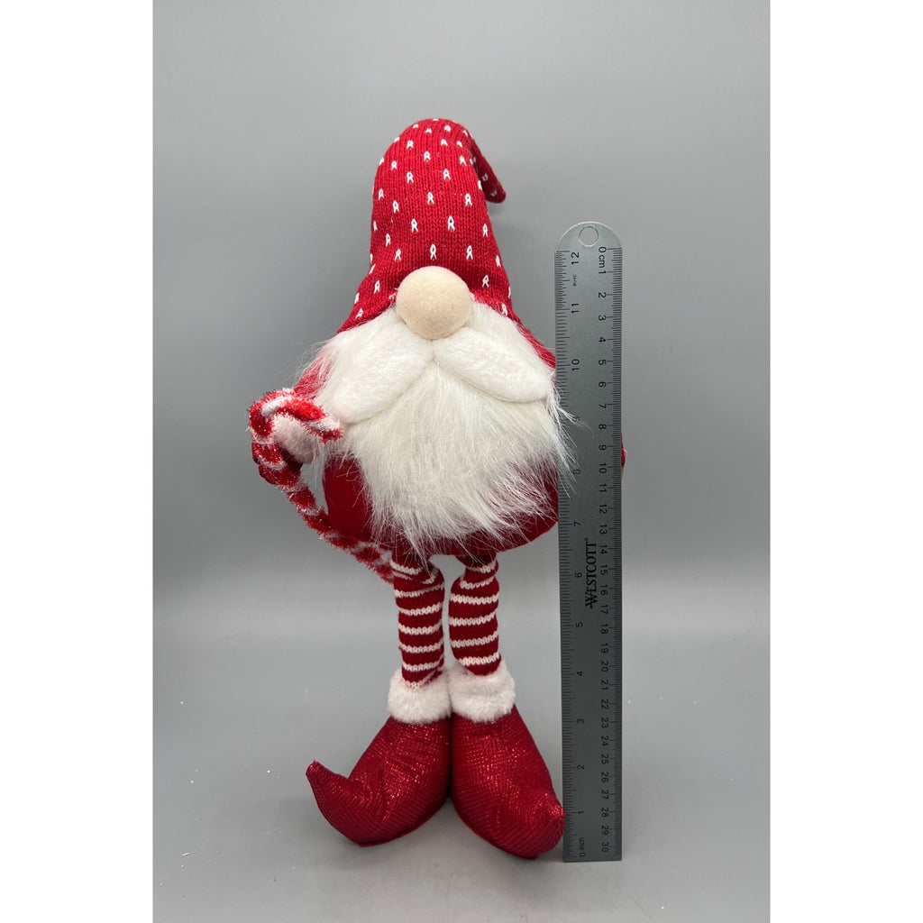 21” Standing Christmas Gnome, Plush Scandinavian Santa Elf Decor, Red & White Holiday Figure, Sold Separately
