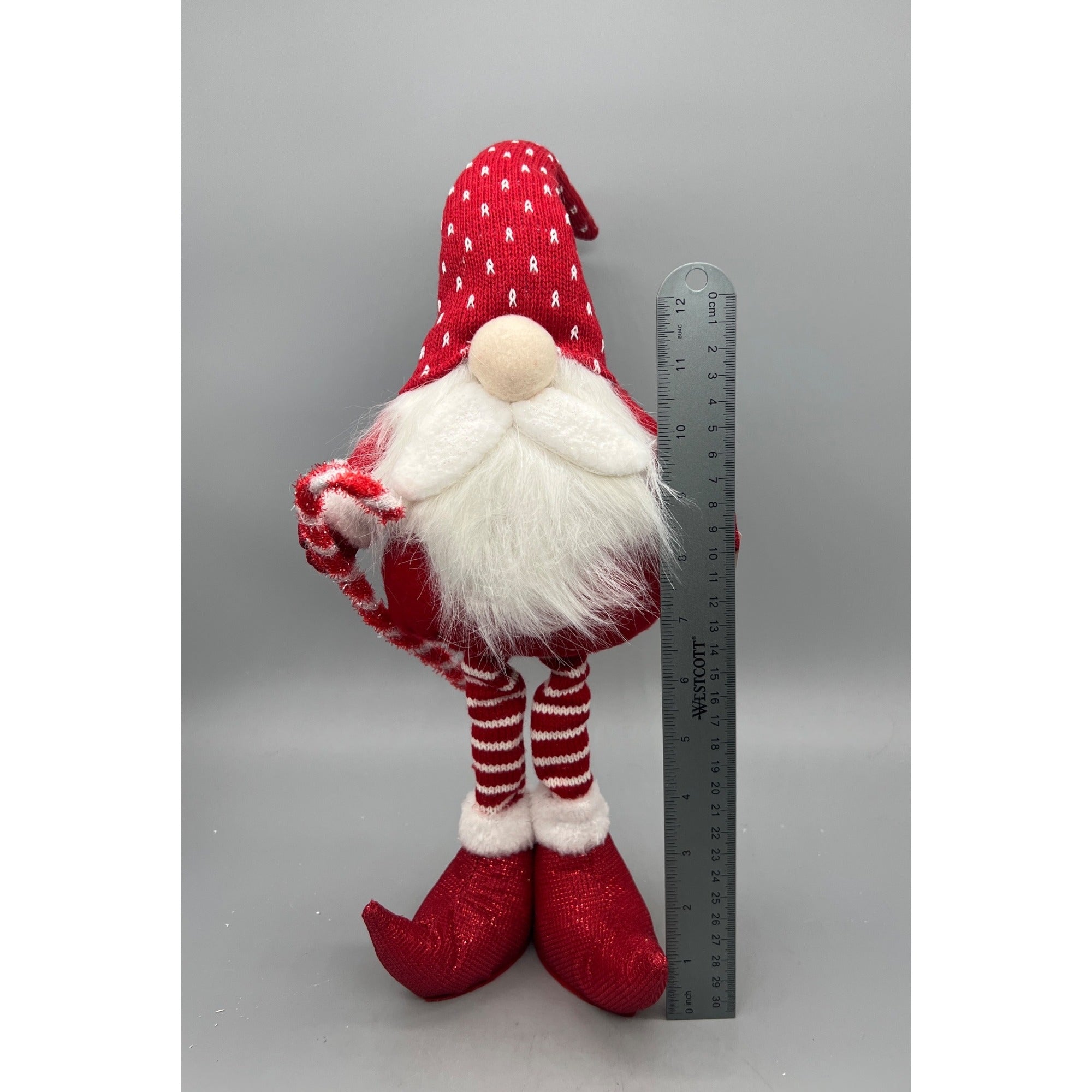 21” Standing Christmas Gnome, Plush Scandinavian Santa Elf Decor, Red & White Holiday Figure, Sold Separately