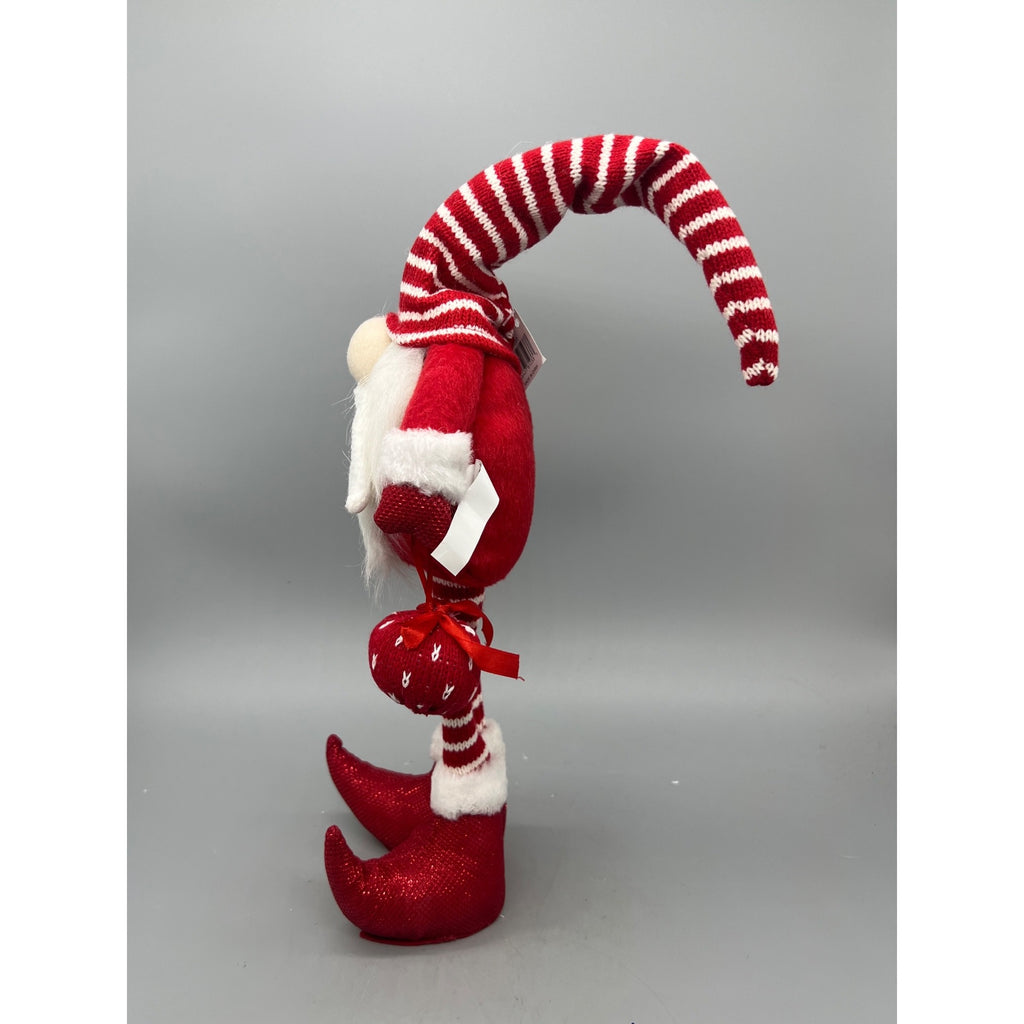 21” Standing Christmas Gnome, Plush Scandinavian Santa Elf Decor, Red & White Holiday Figure, Sold Separately