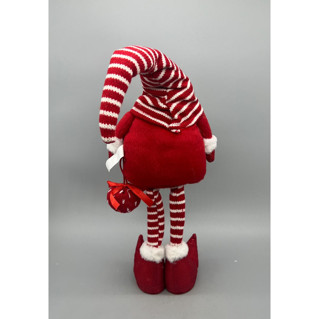 21” Standing Christmas Gnome, Plush Scandinavian Santa Elf Decor, Red & White Holiday Figure, Sold Separately