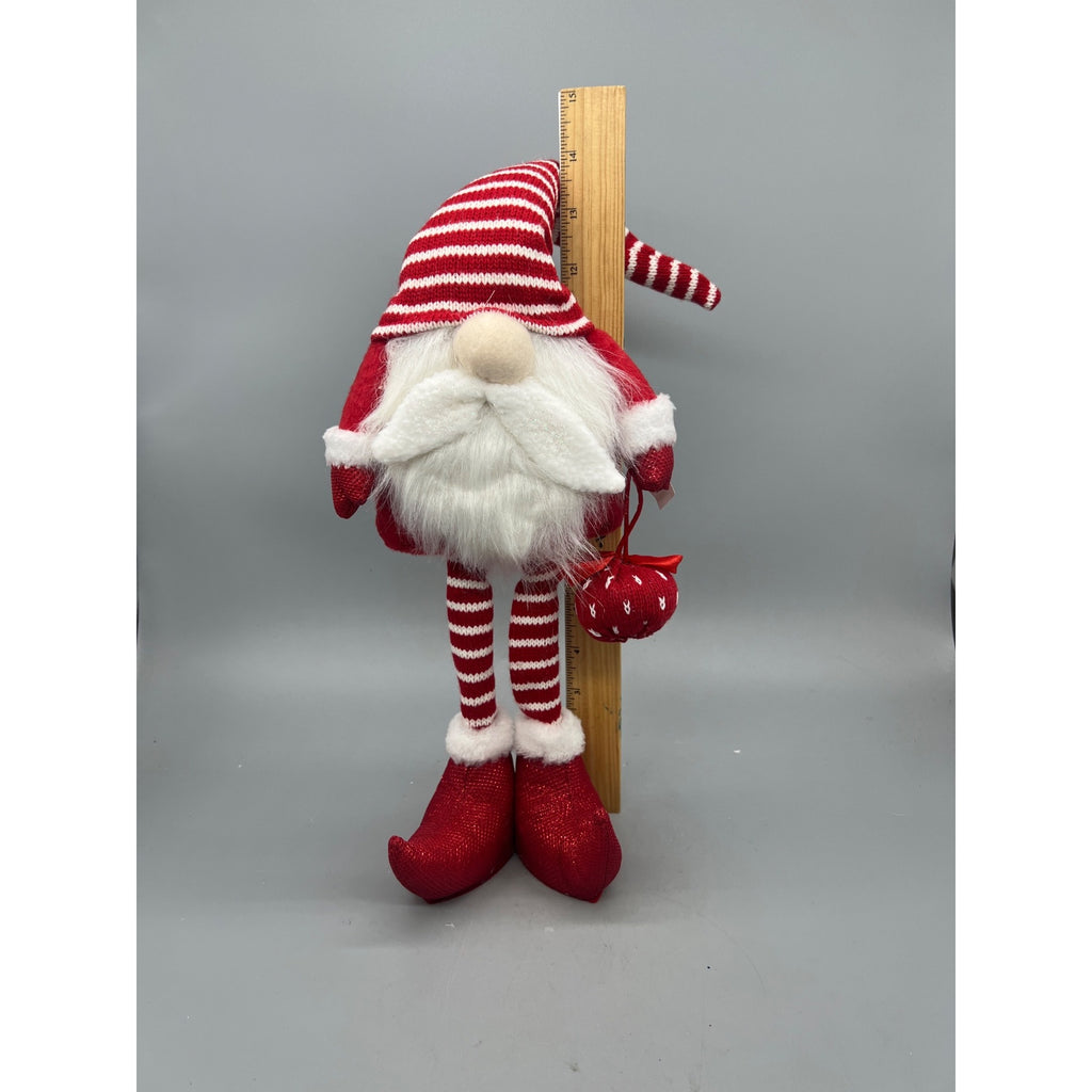 21” Standing Christmas Gnome, Plush Scandinavian Santa Elf Decor, Red & White Holiday Figure, Sold Separately