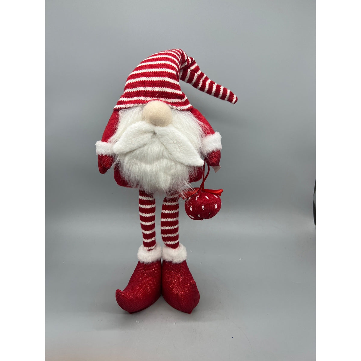 21” Standing Christmas Gnome, Plush Scandinavian Santa Elf Decor, Red & White Holiday Figure, Sold Separately