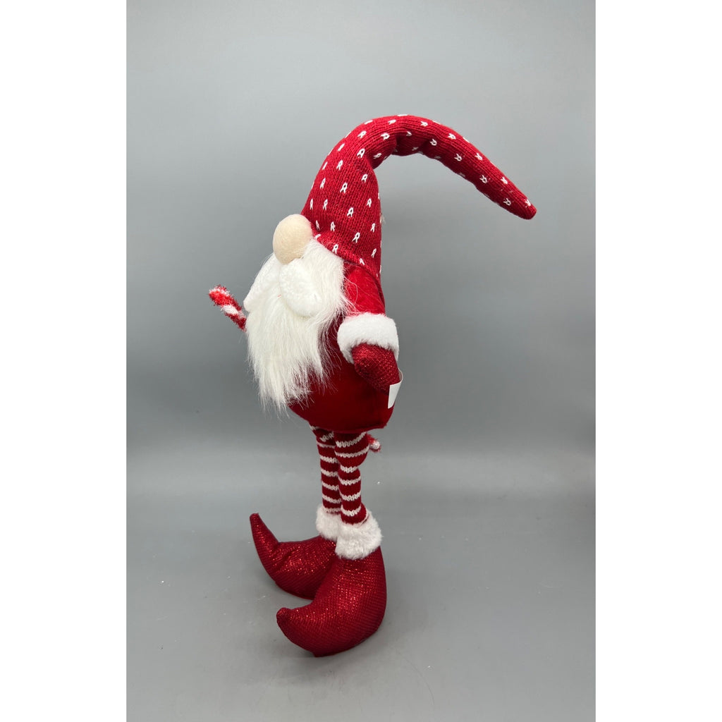 21” Standing Christmas Gnome, Plush Scandinavian Santa Elf Decor, Red & White Holiday Figure, Sold Separately