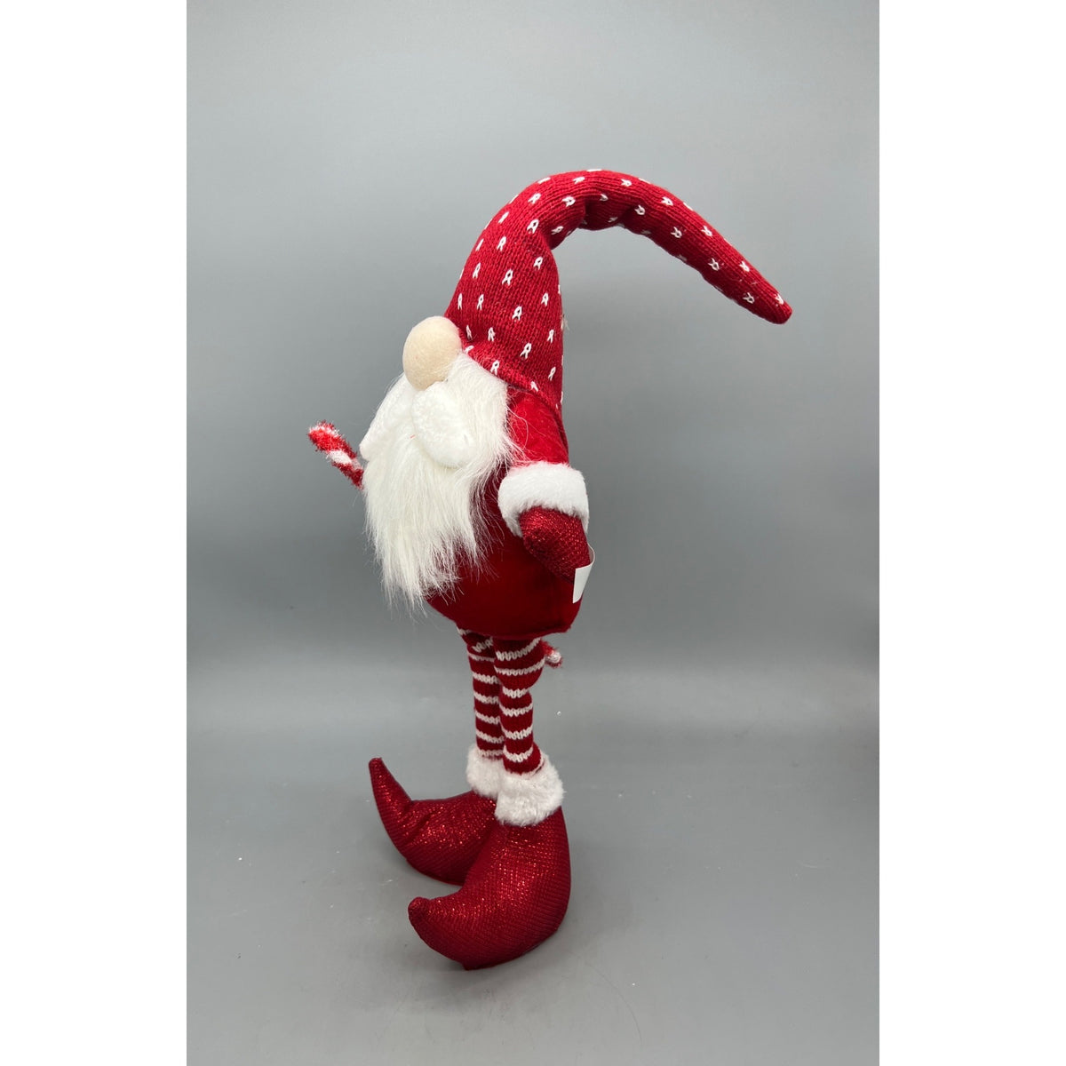 21” Standing Christmas Gnome, Plush Scandinavian Santa Elf Decor, Red & White Holiday Figure, Sold Separately