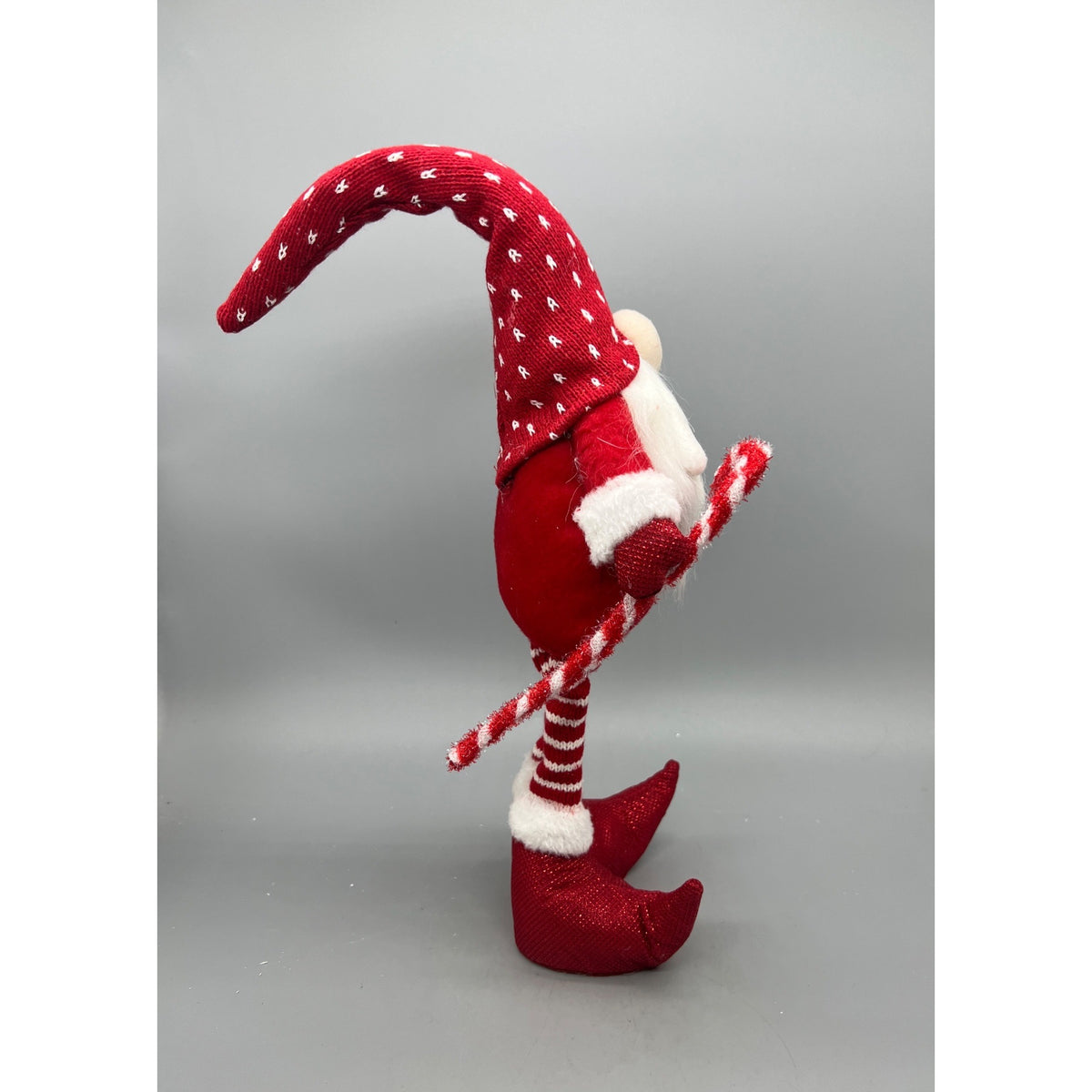 21” Standing Christmas Gnome, Plush Scandinavian Santa Elf Decor, Red & White Holiday Figure, Sold Separately