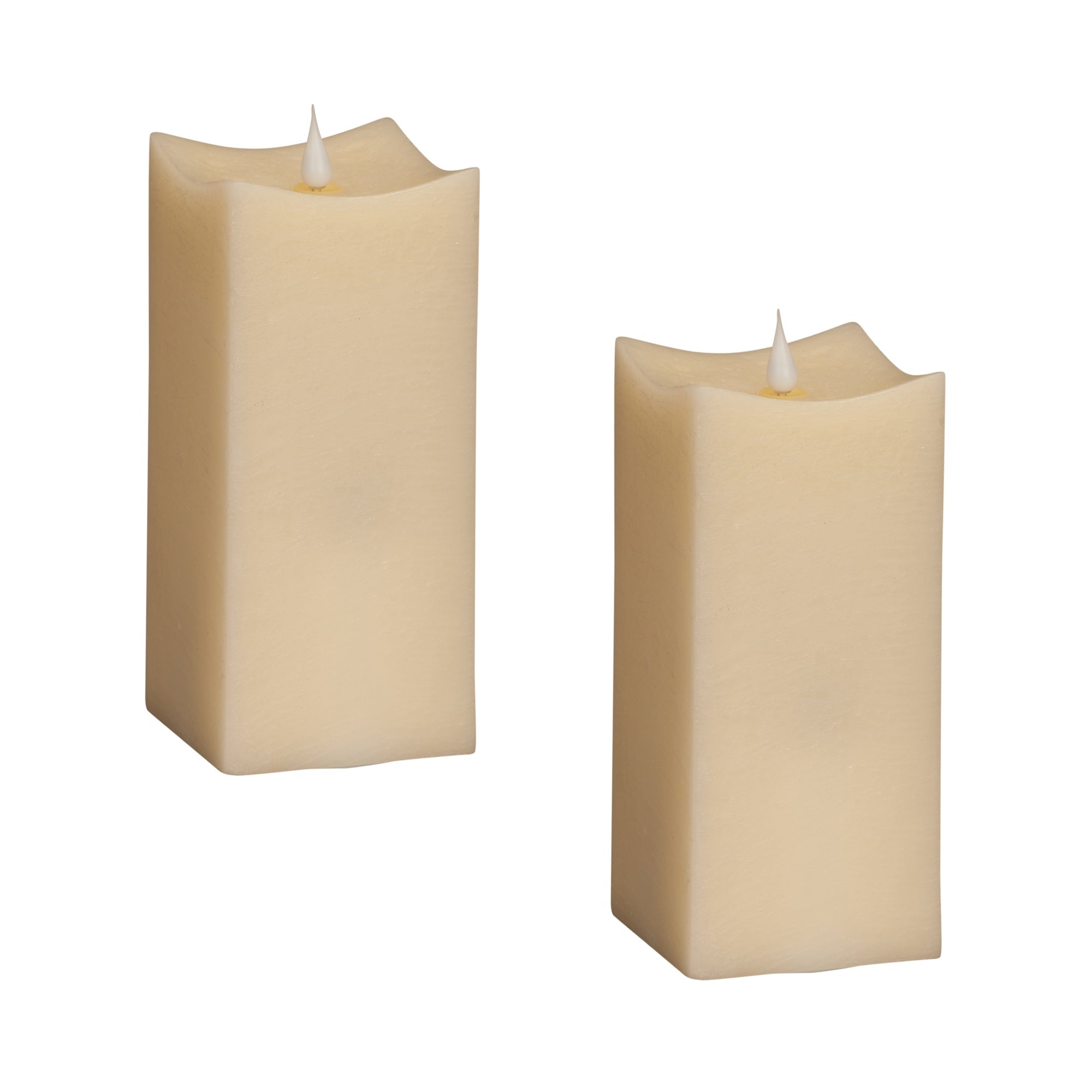 Simplux LED Squared Candle with Moving Flame and Remote (Set - 2)