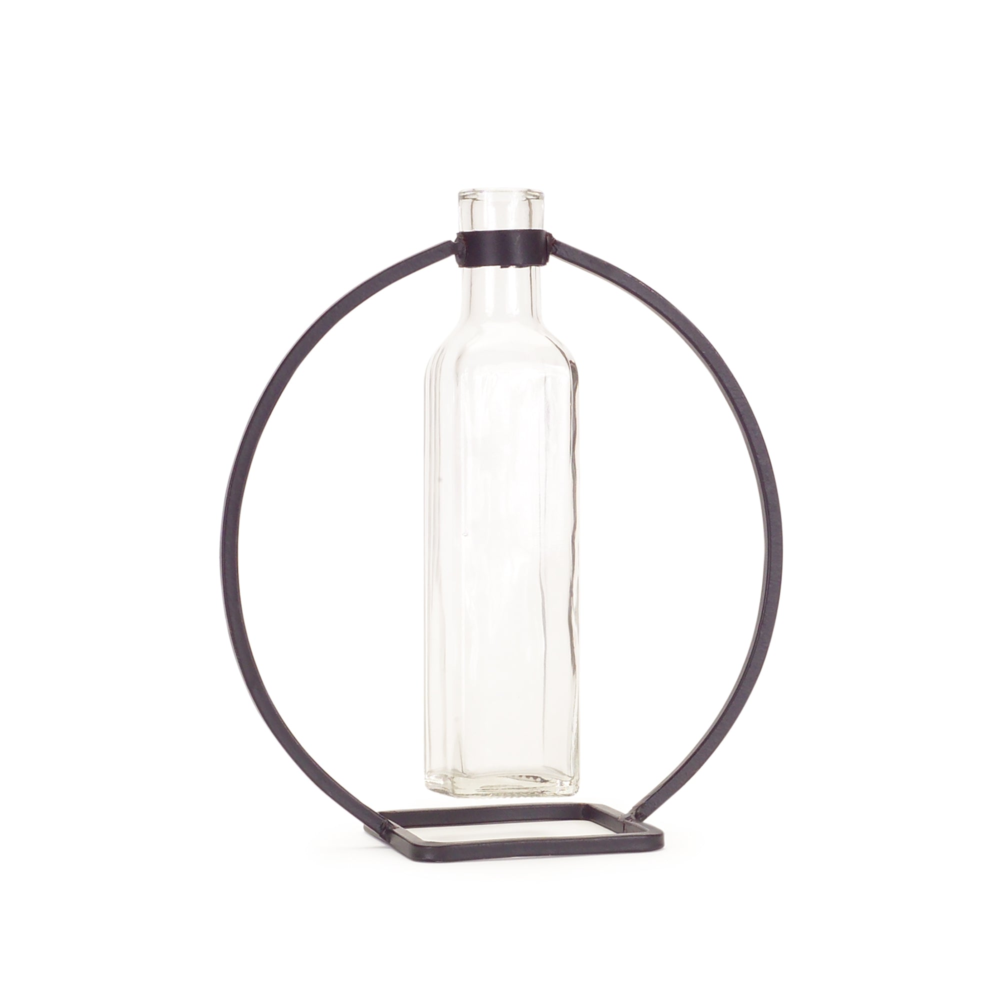 Modern Hanging Bottle Vase in Circle Stand (Set of 4)