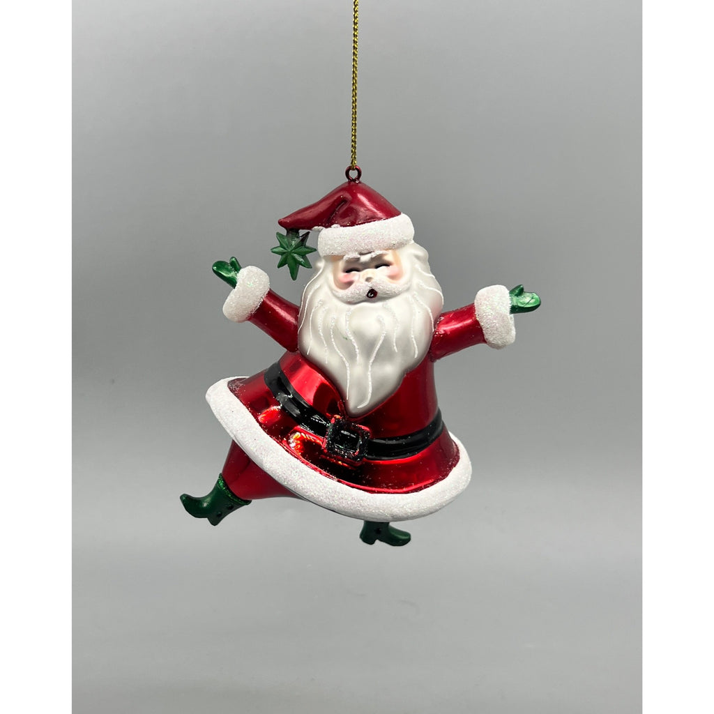6” Dancing Santa Christmas Ornament – Red White Striped Holiday Santa Decor, Sold Separately