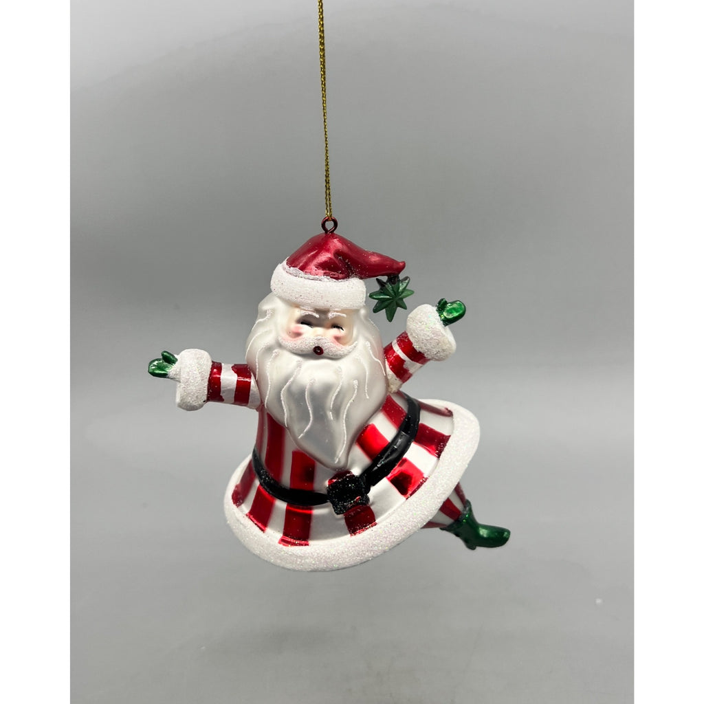 6” Dancing Santa Christmas Ornament – Red White Striped Holiday Santa Decor, Sold Separately