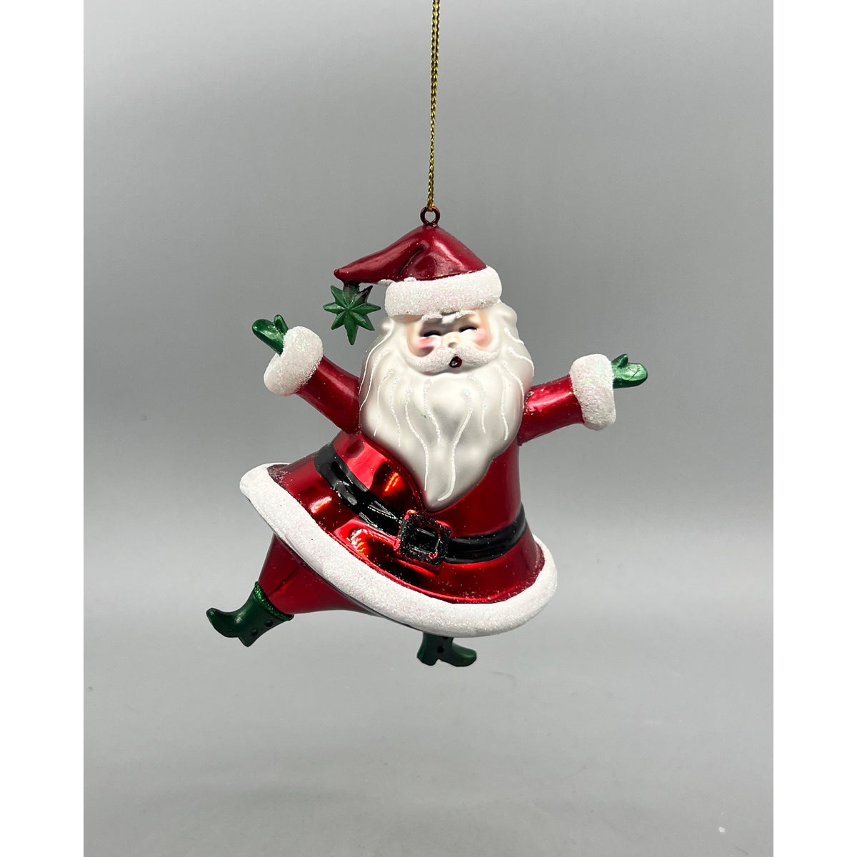 6” Dancing Santa Christmas Ornament – Red White Striped Holiday Santa Decor, Sold Separately