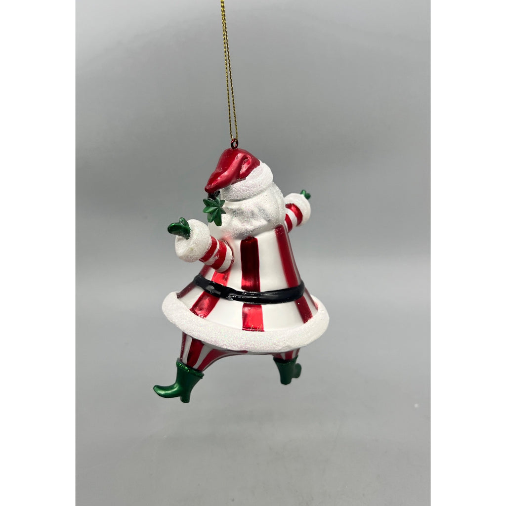 6” Dancing Santa Christmas Ornament – Red White Striped Holiday Santa Decor, Sold Separately