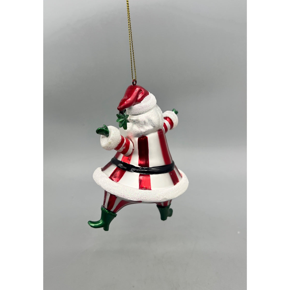 6” Dancing Santa Christmas Ornament – Red White Striped Holiday Santa Decor, Sold Separately