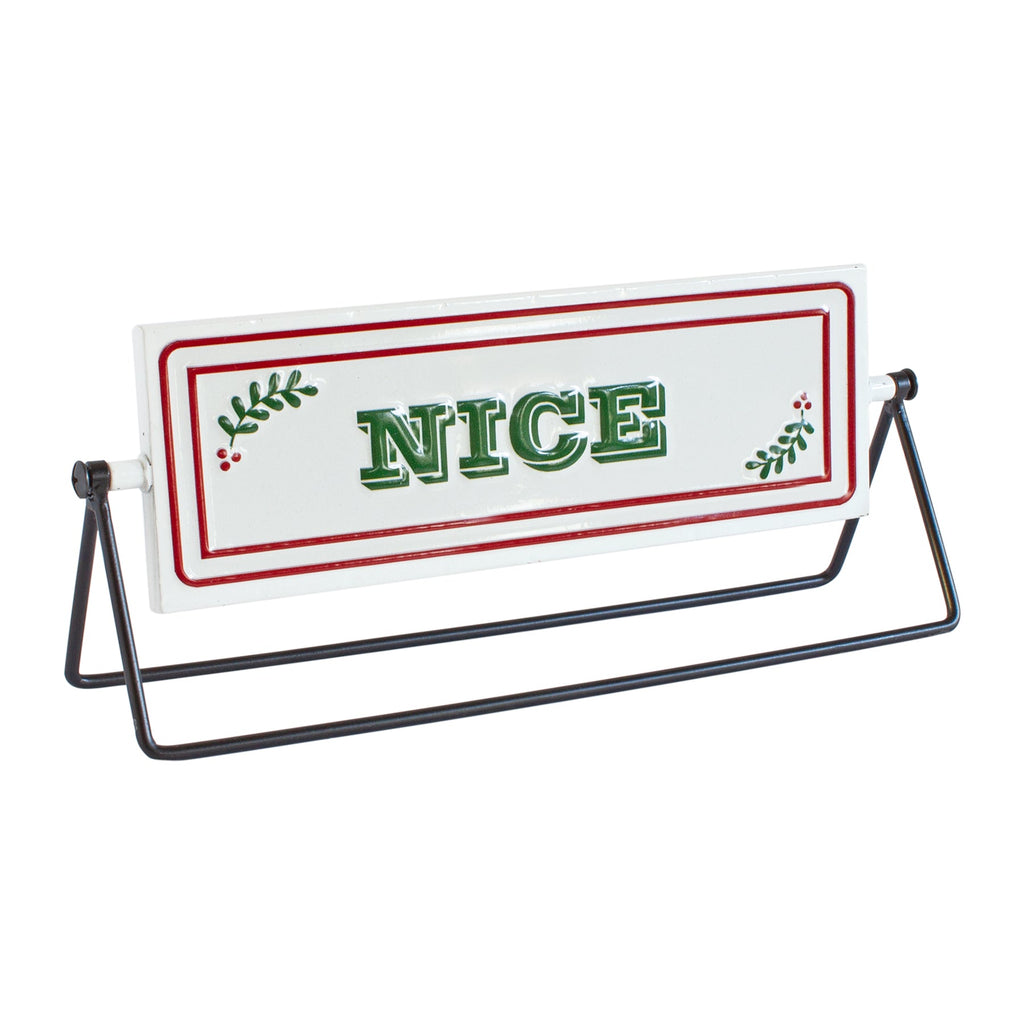 Reversible Christmas Sentiment Metal Table Sign (Set of 2)