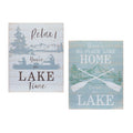 Wooden Lake Life Sentiment Sign (Set of 2)