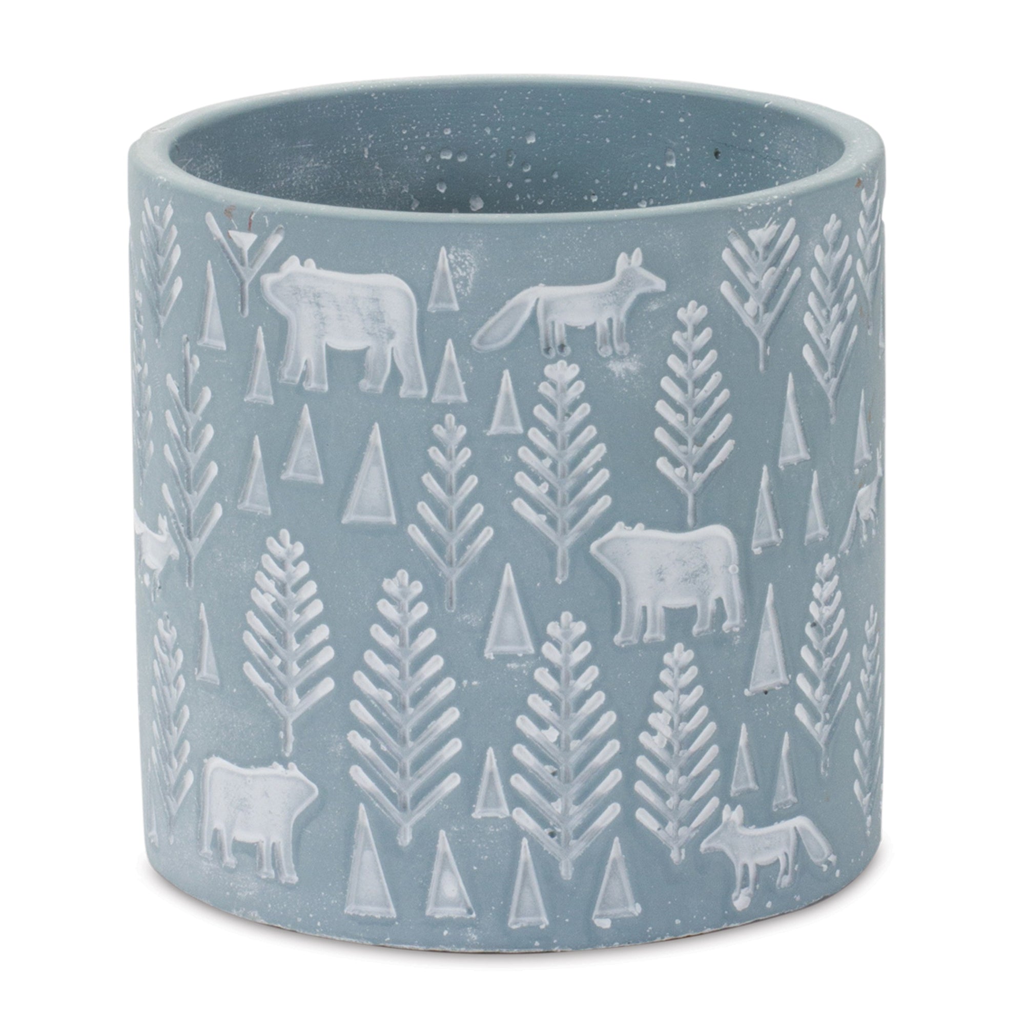 Woodland Winter Stone Planter (Set of 2)