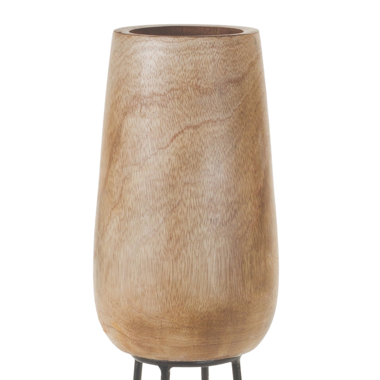 Wood Vase with Stand 15"H