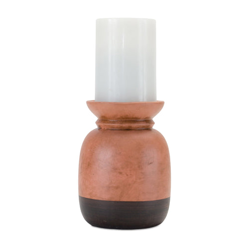 Dual-Tone Ceramic Candle Holder (Set of 2); Black