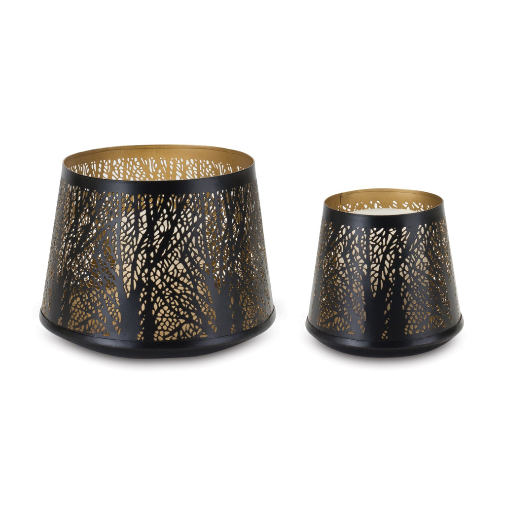 Abstract Punched Metal Candle Holder (Set of 4)