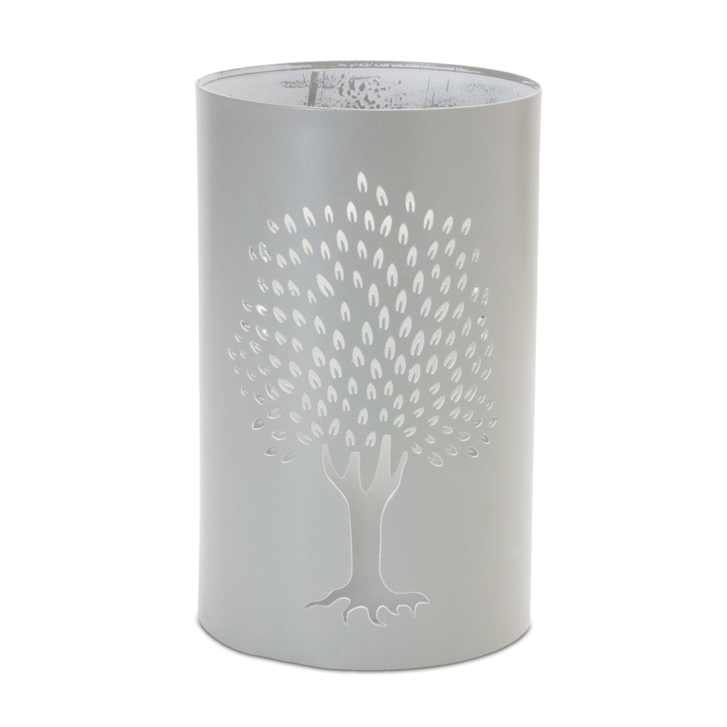 Punched Metal Tree Candle Holder (Set of 2)
