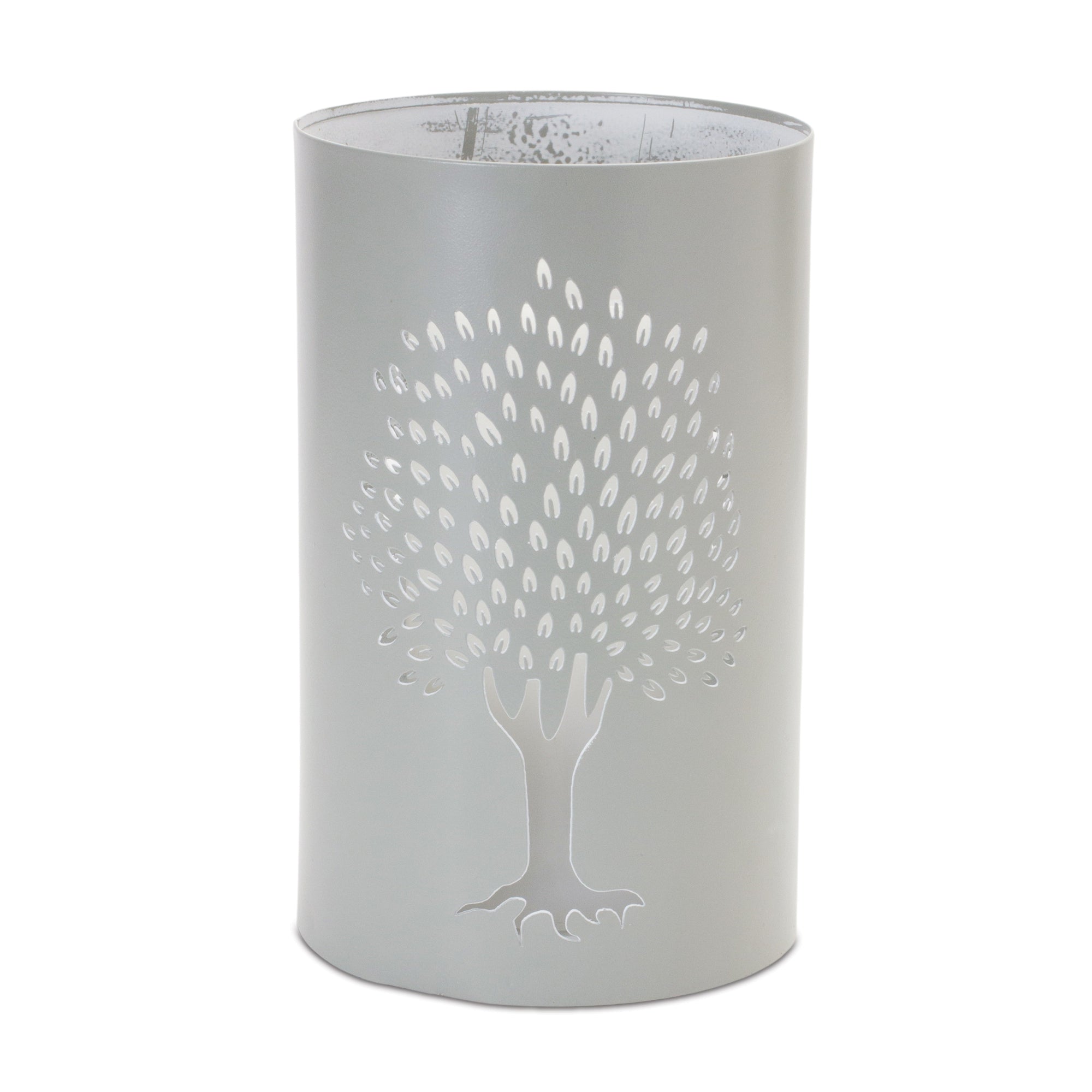 Punched Metal Tree Candle Holder (Set of 2)