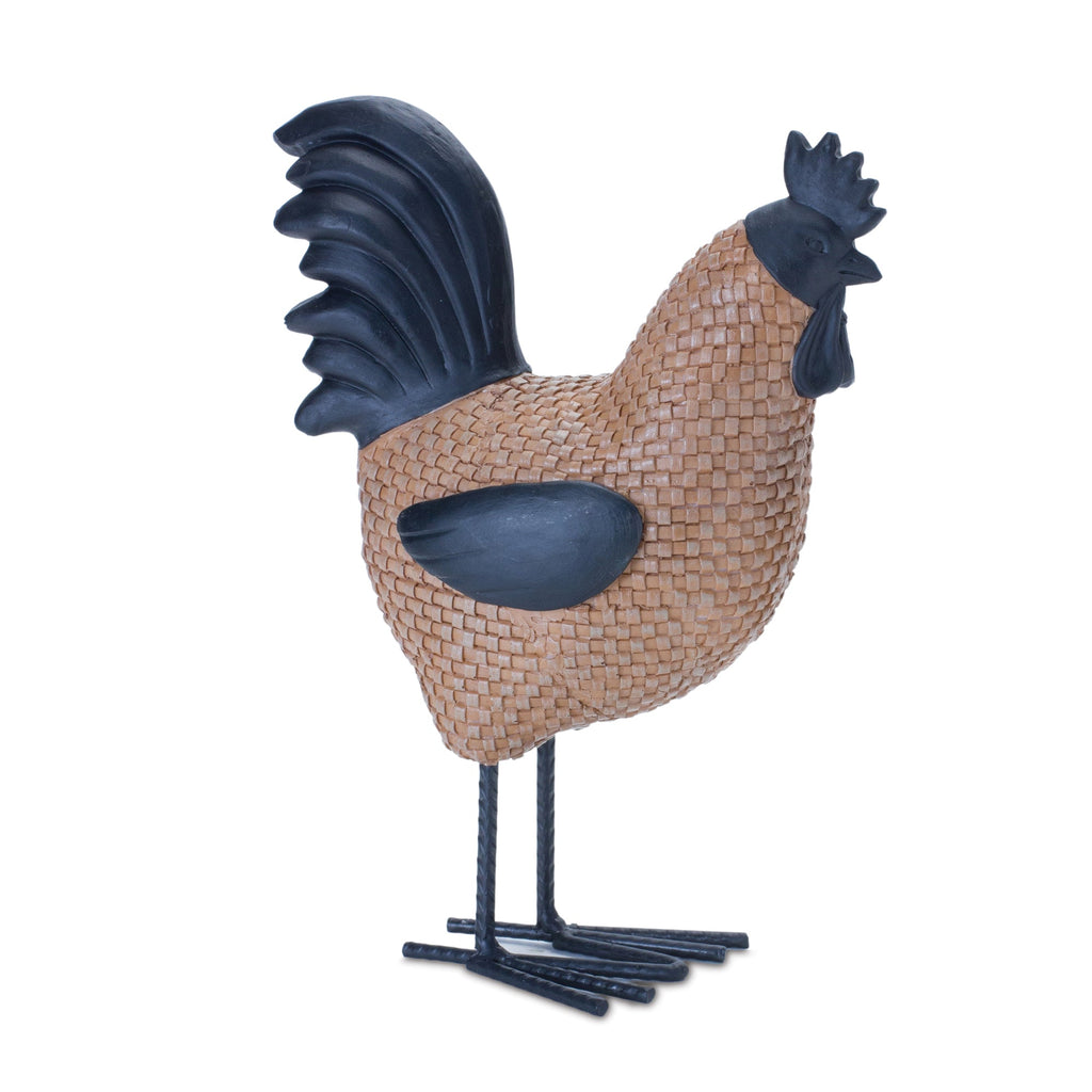 Wicker Hen and Rooster Decor (Set of 2)
