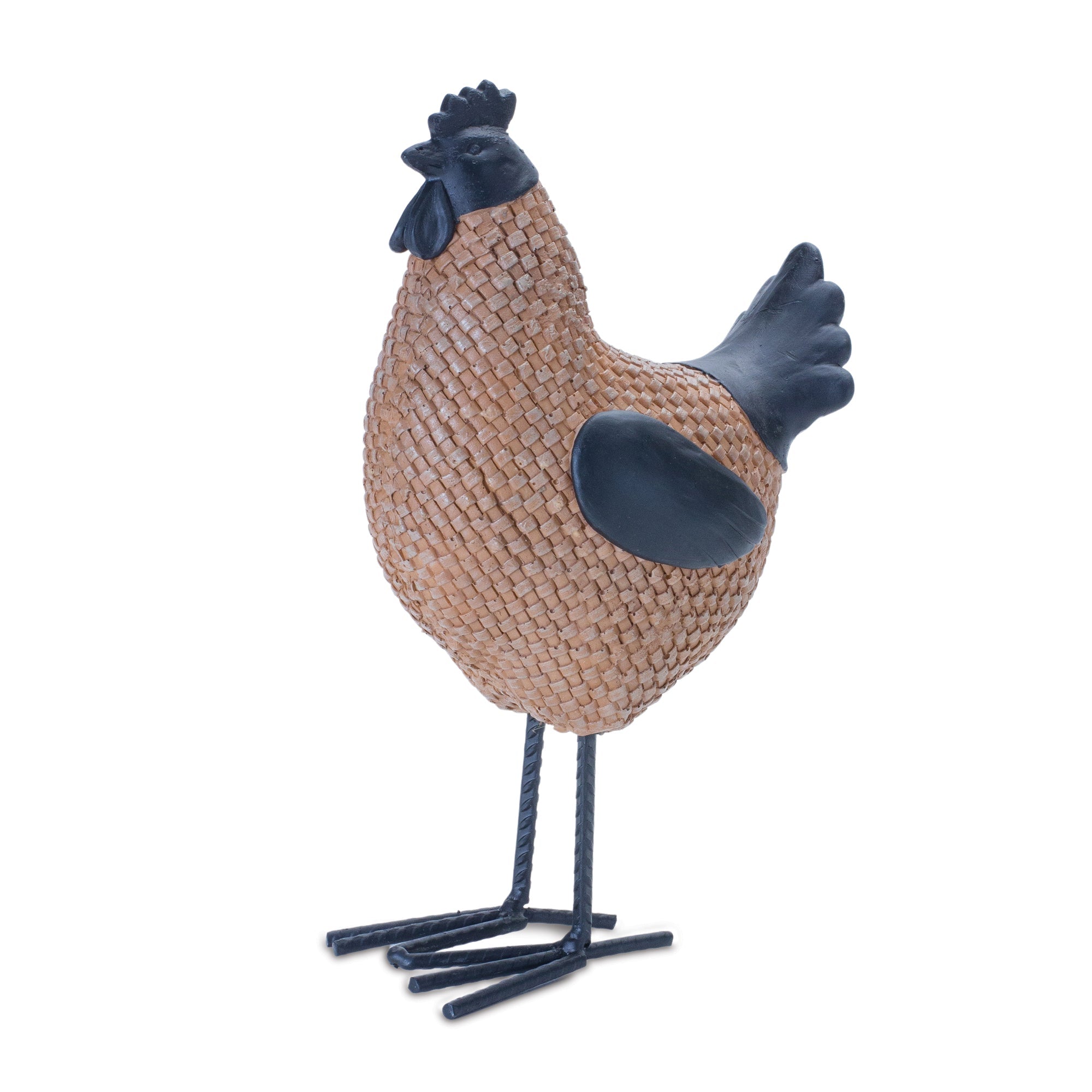 Wicker Hen and Rooster Decor (Set of 2)