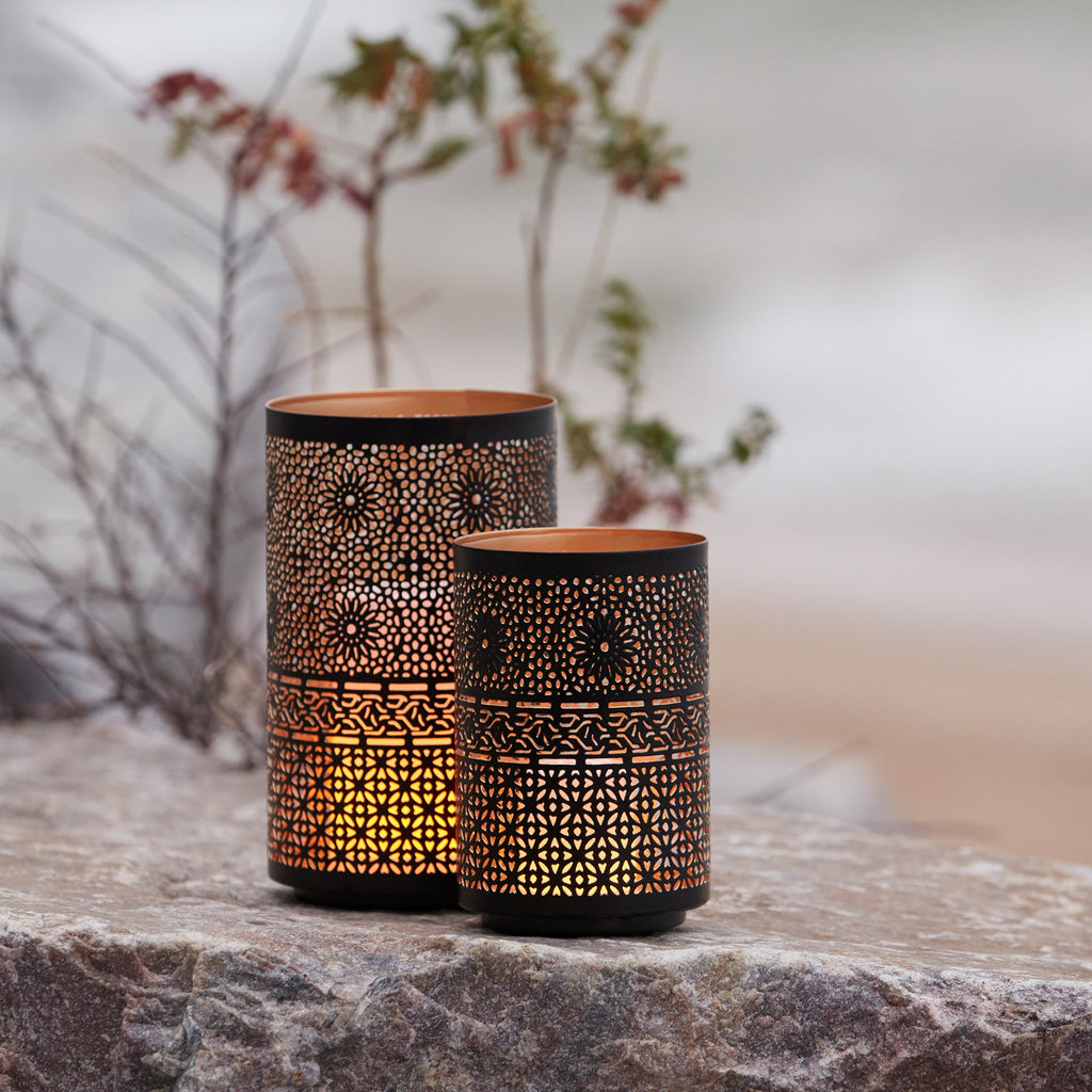 Mandala Punched Metal Candle Holder (Set of 2)