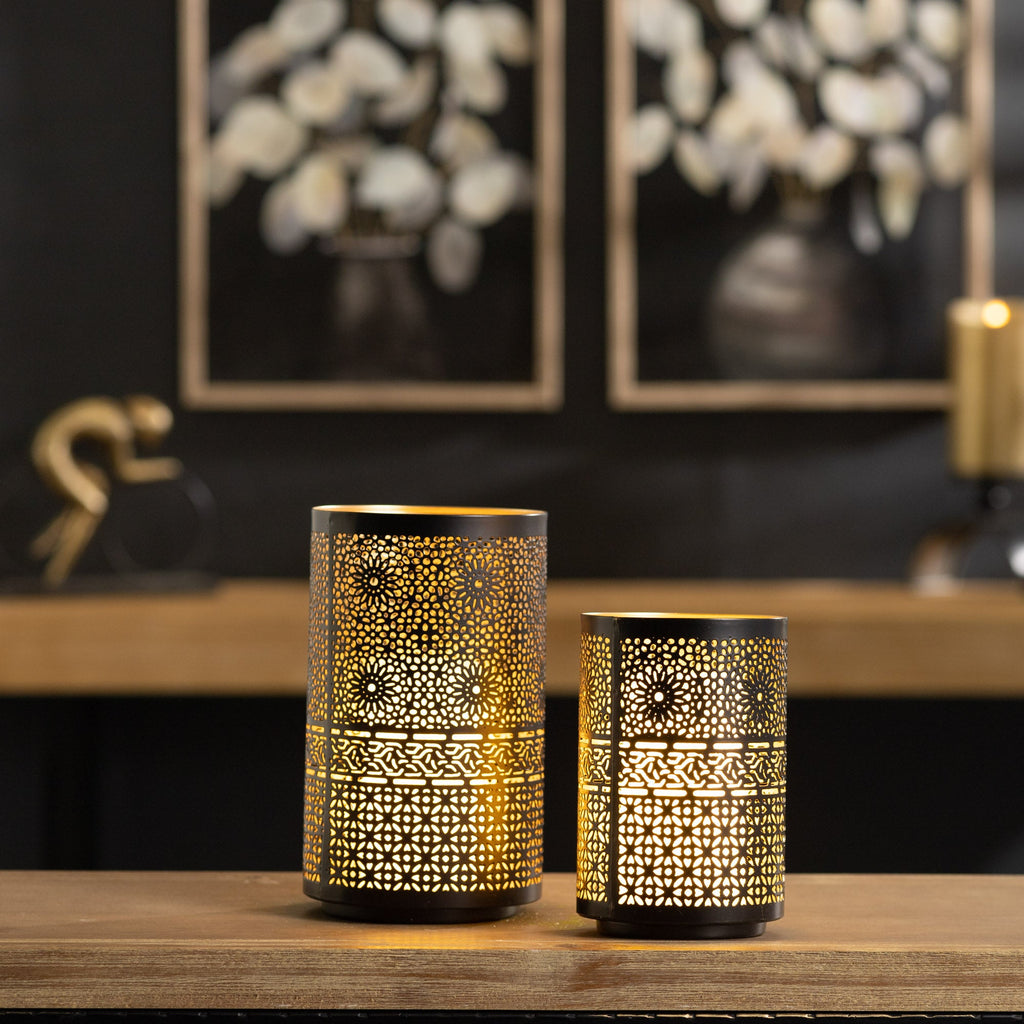Mandala Punched Metal Candle Holder (Set of 2)