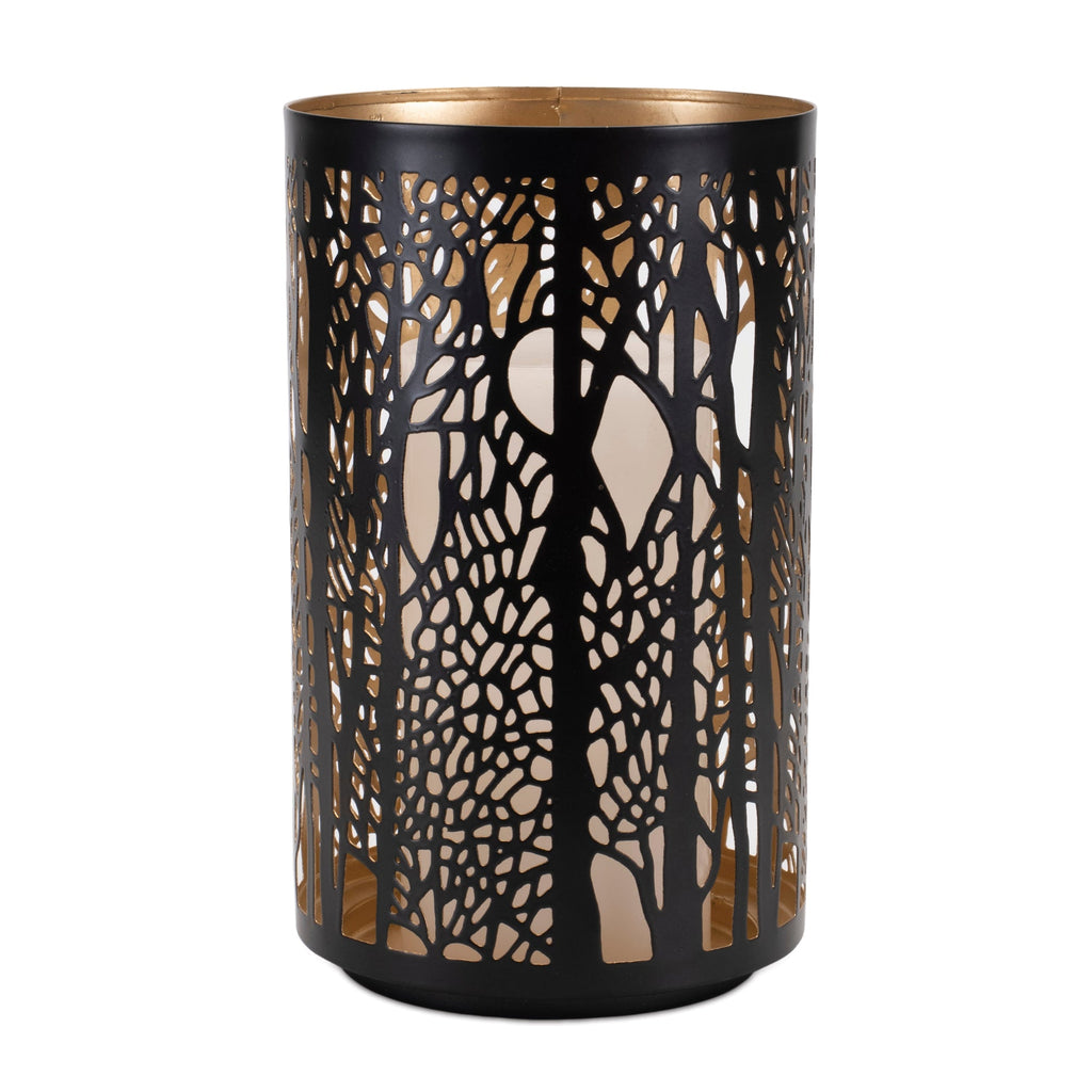 Forest Trees Punched Metal Candle Holder (Set of 2)