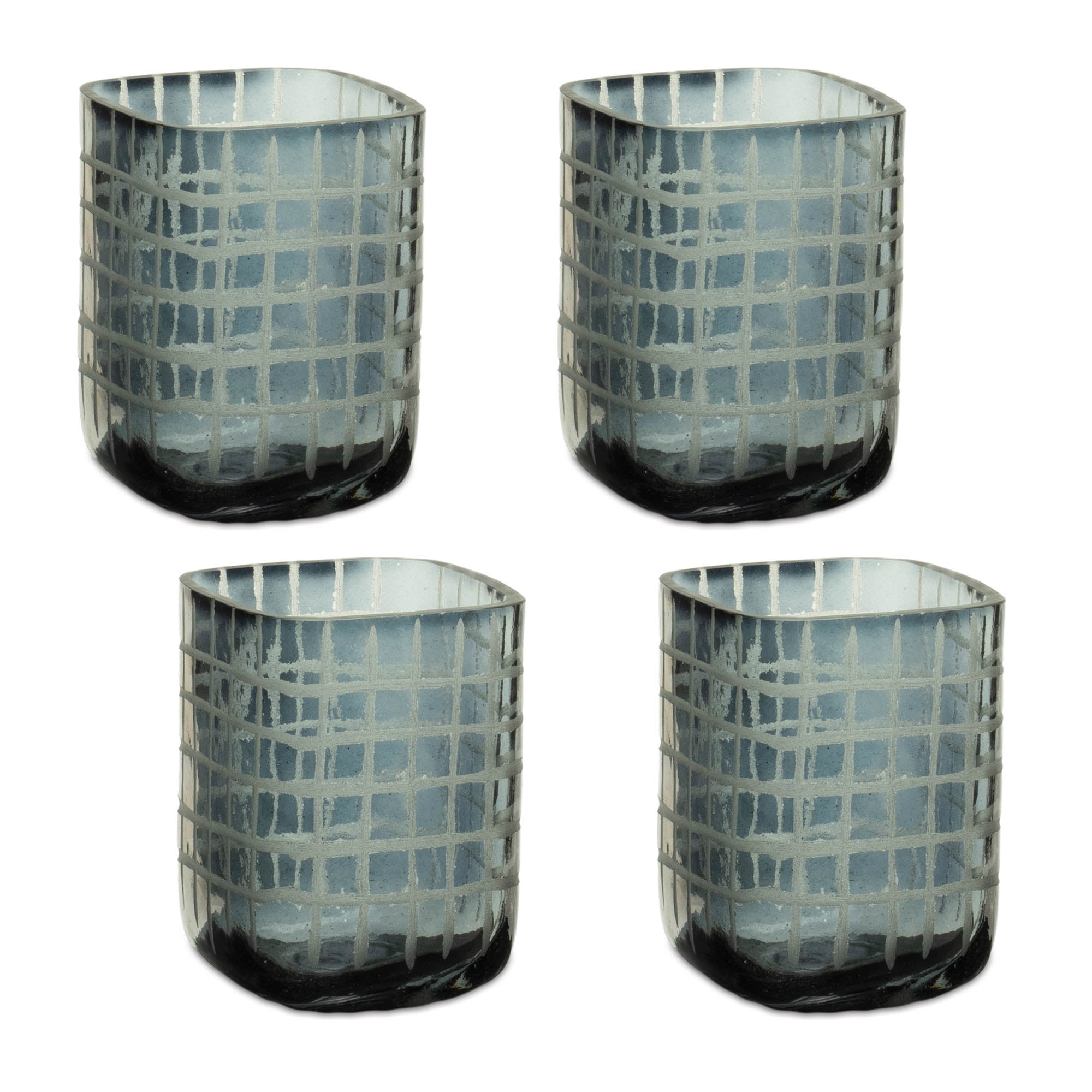 Etched Glass Candle Holder (Set of 4)
