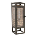 Cut Out Wood Candle Holder with Iron Frame 15"H; Brown