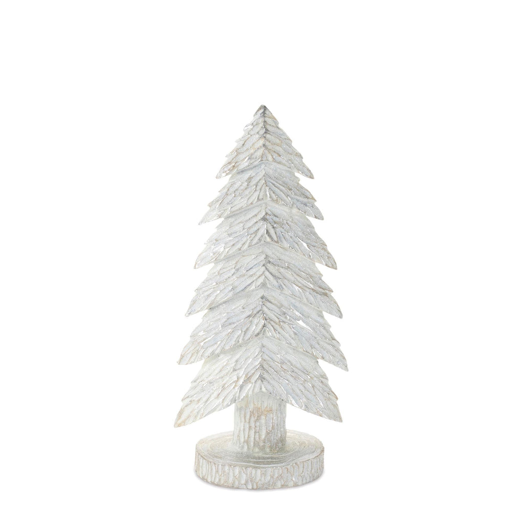 White Christmas Tabletop Trees (Set of 2)